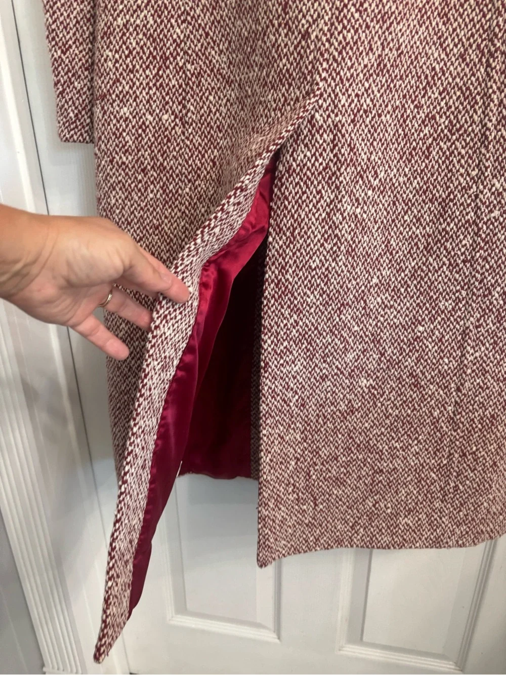 J. Crew Pink Blend Tweed Long Sleeve Coat Dress